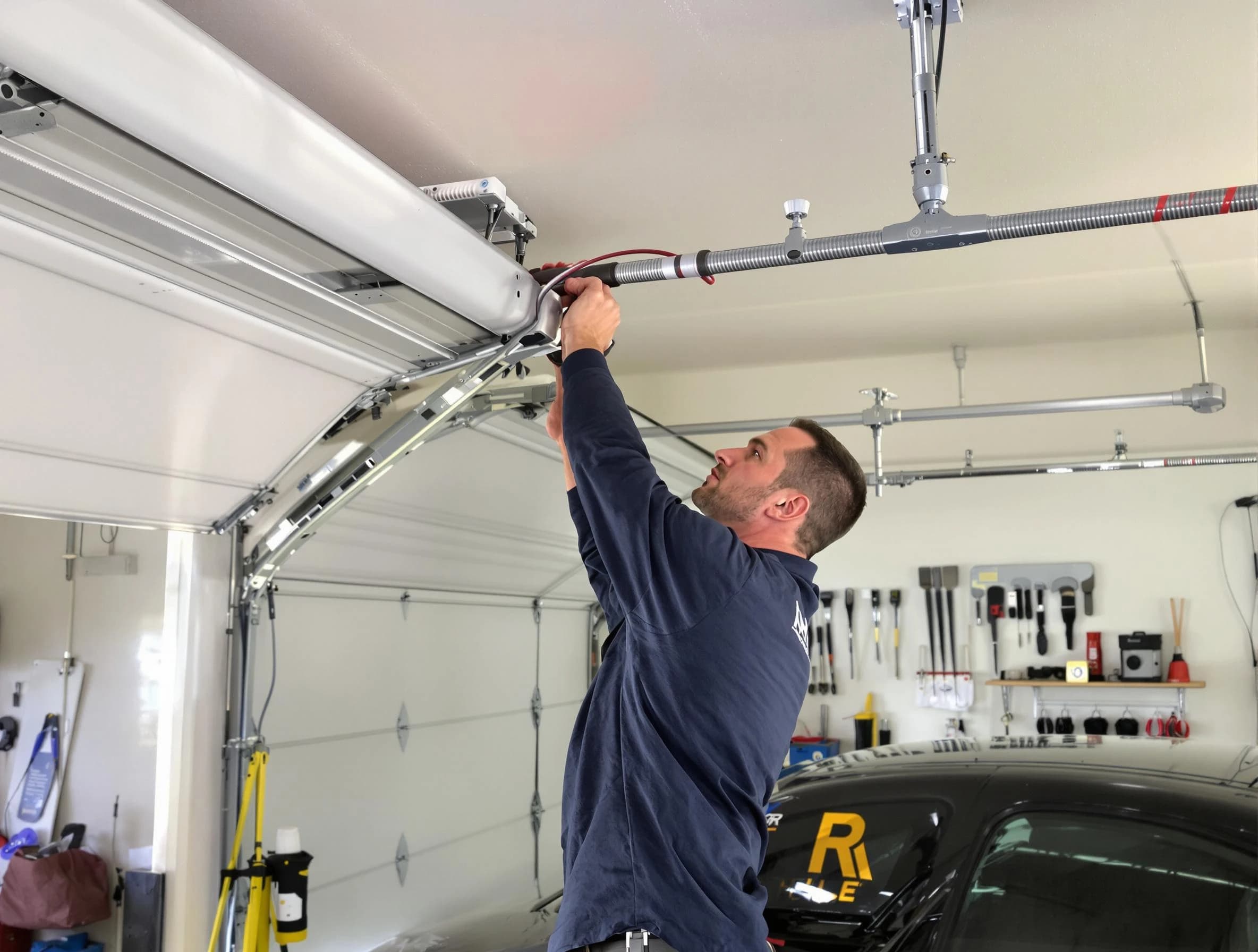 Manchester Garage Door Repair technician performing garage door cable repair in Manchester