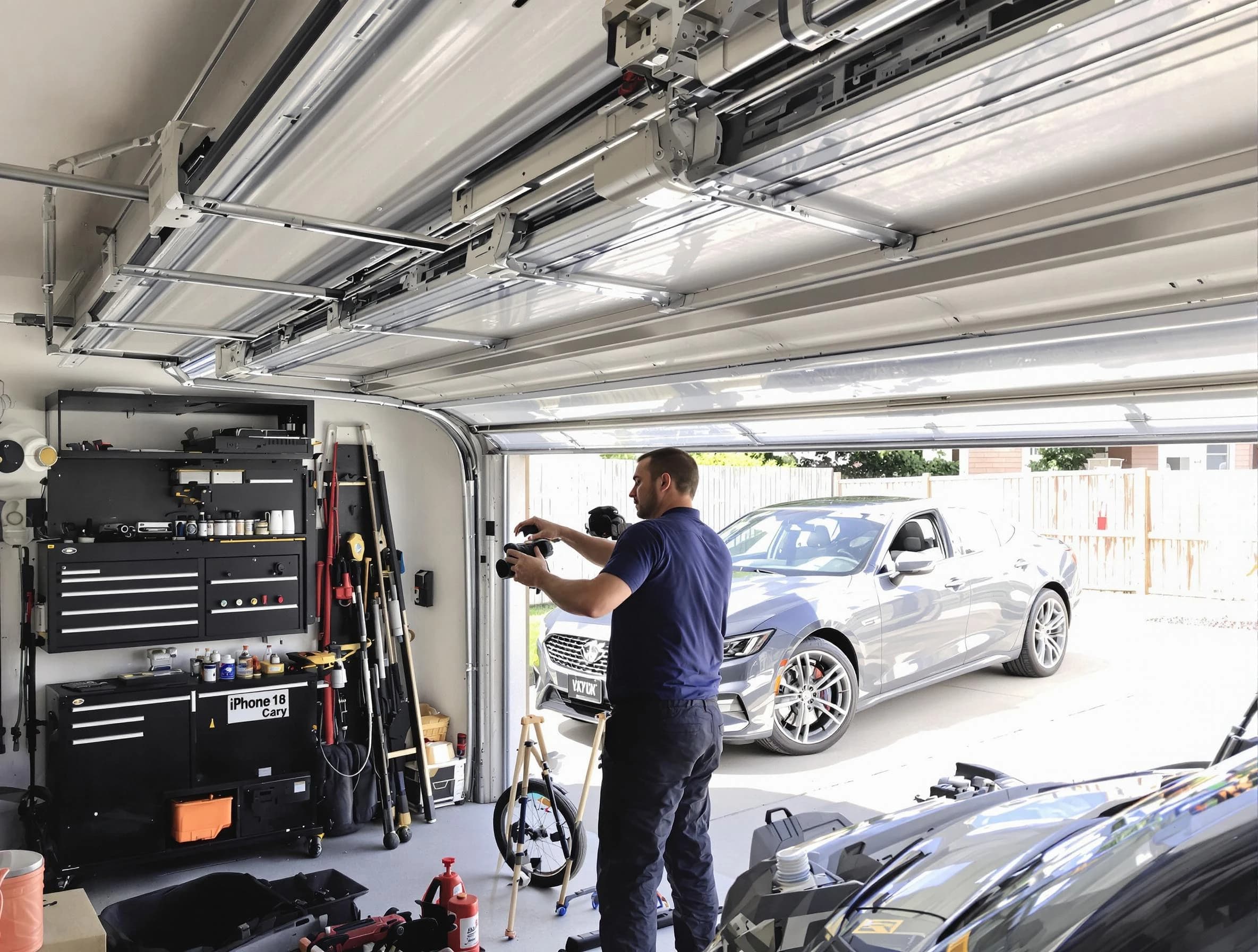 Manchester Garage Door Repair technician fixing noisy garage door in Manchester