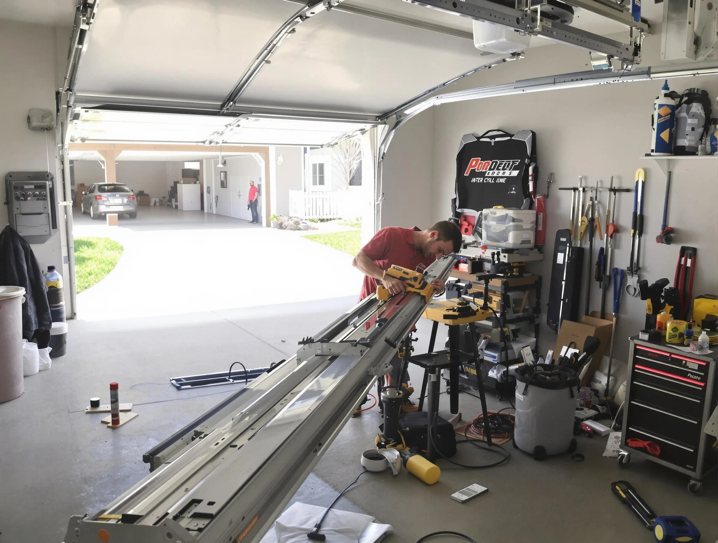 Manchester Garage Door Repair expert performing track repair in Manchester